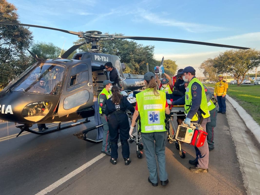 Agente de Segurança é Gravemente Ferido em Atropelamento na BR-282 e Transportado de Helicóptero para Chapecó