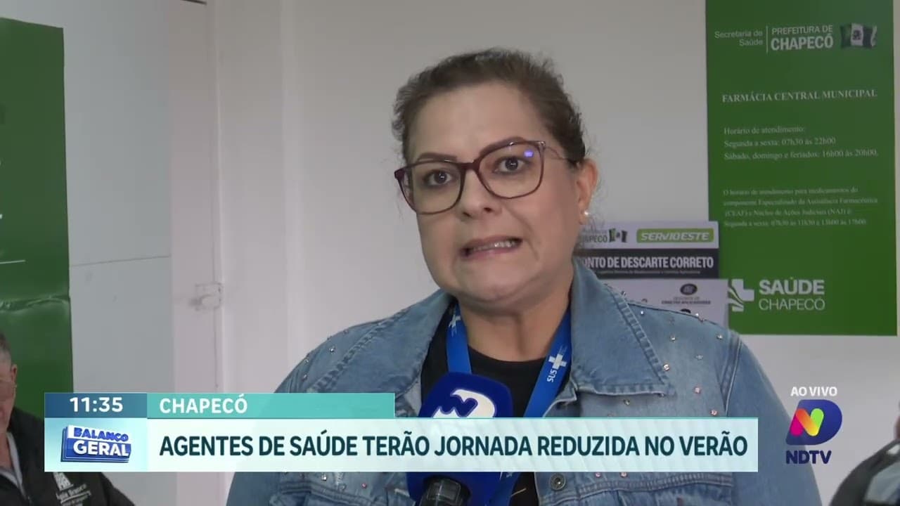 Chapecó reduz jornada de agentes de saúde durante o verão