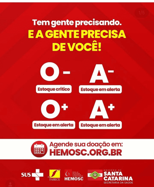 Saúde de Maravilha irá levar doadores de sangue ao HEMOSC de Chapecó na sexta-feira